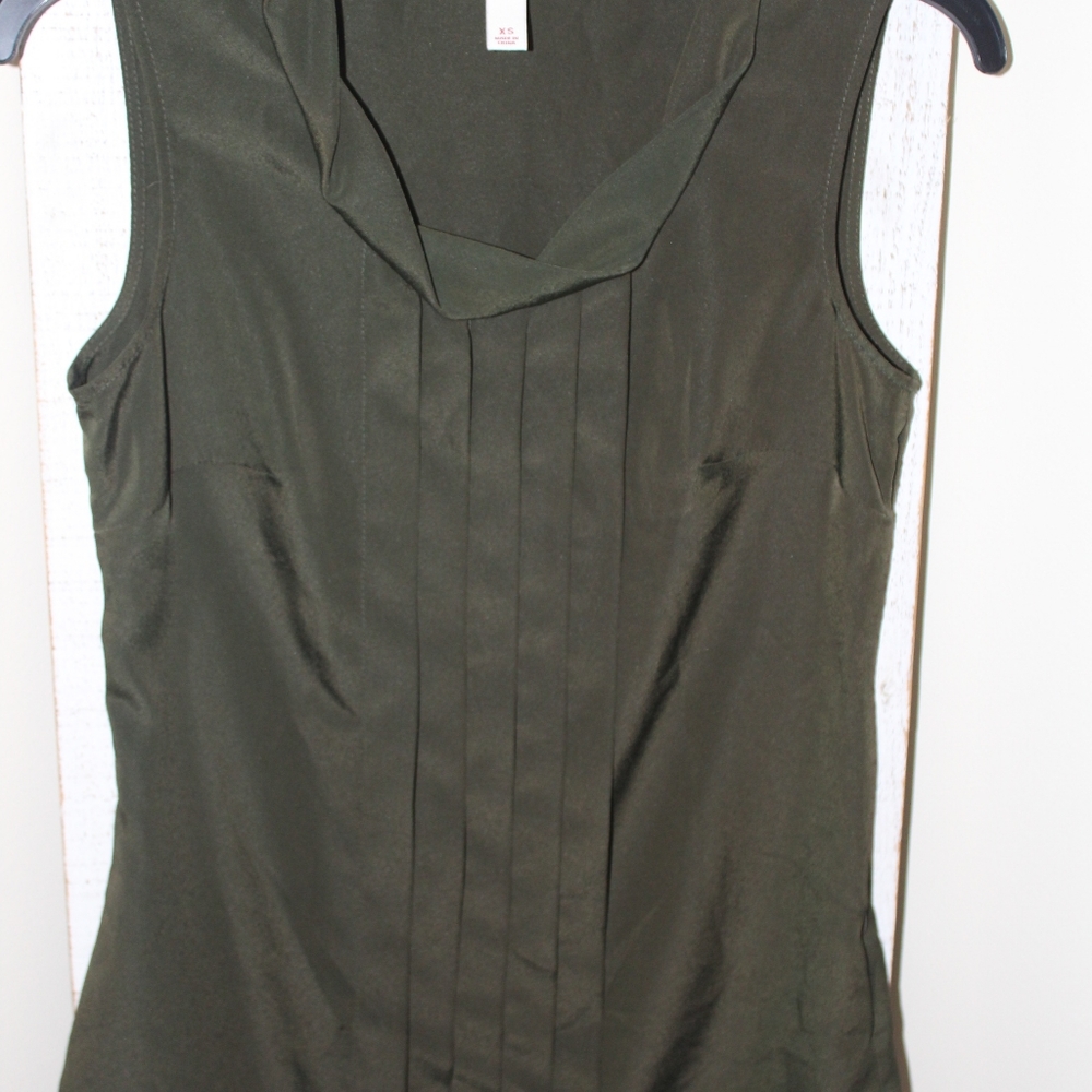 Army Green Sleeveless Blouse
